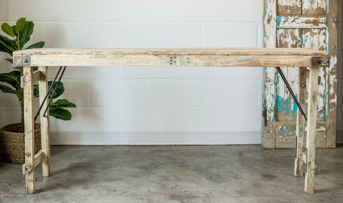 Bleached Wood Indian Wedding Console Table