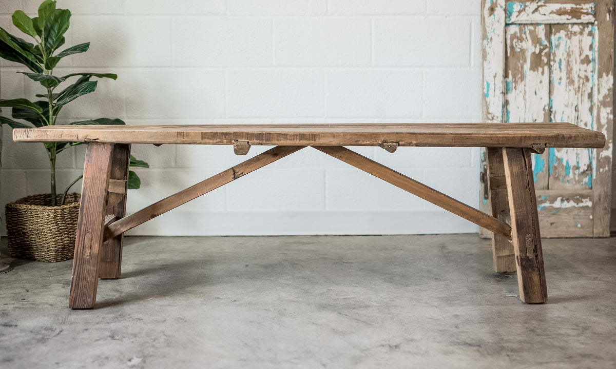 Rustic Wooden Shop Bench