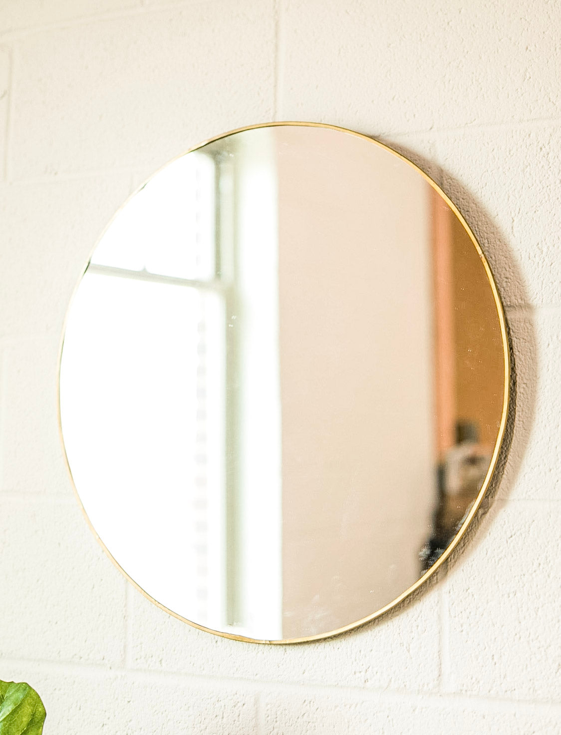 Lyra Round Brass Mirror