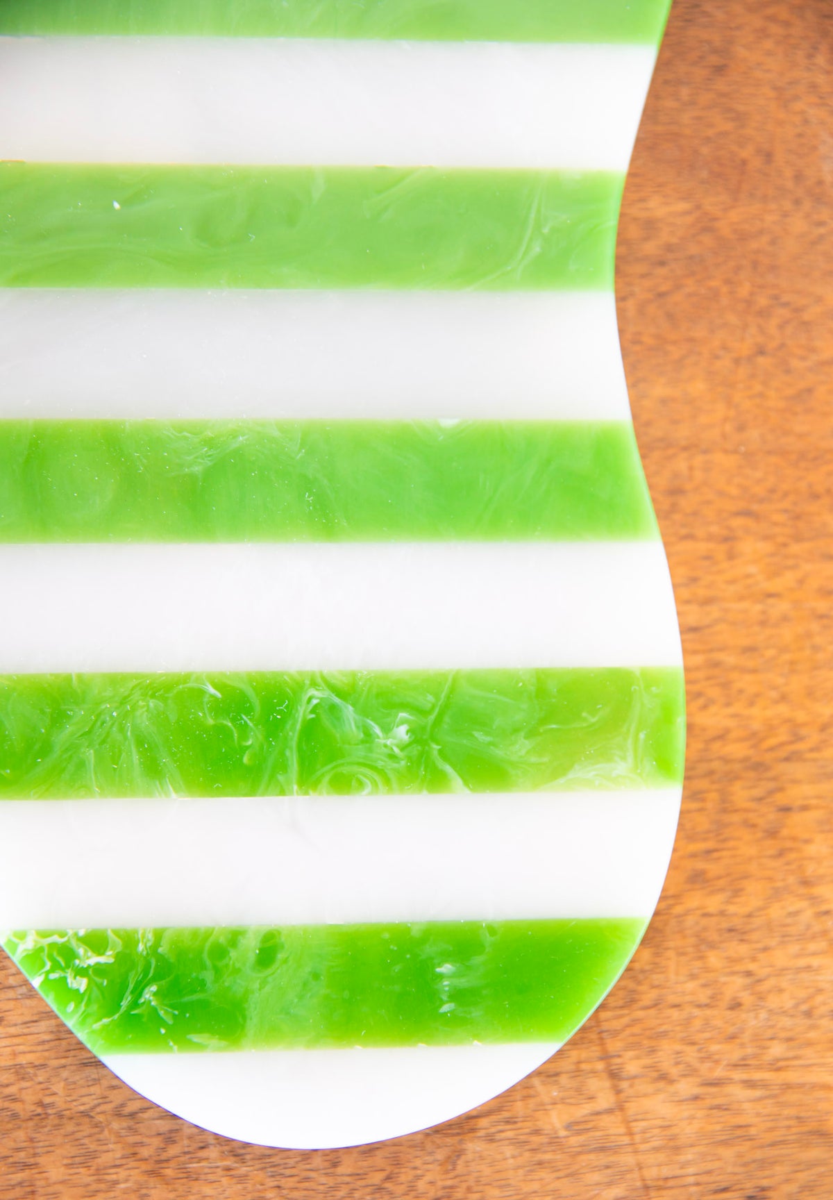 Green & White Stripe Resin Cheese Board