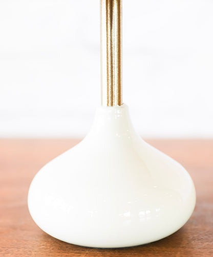 Cream & Gold Enameled Metal Pedestal
