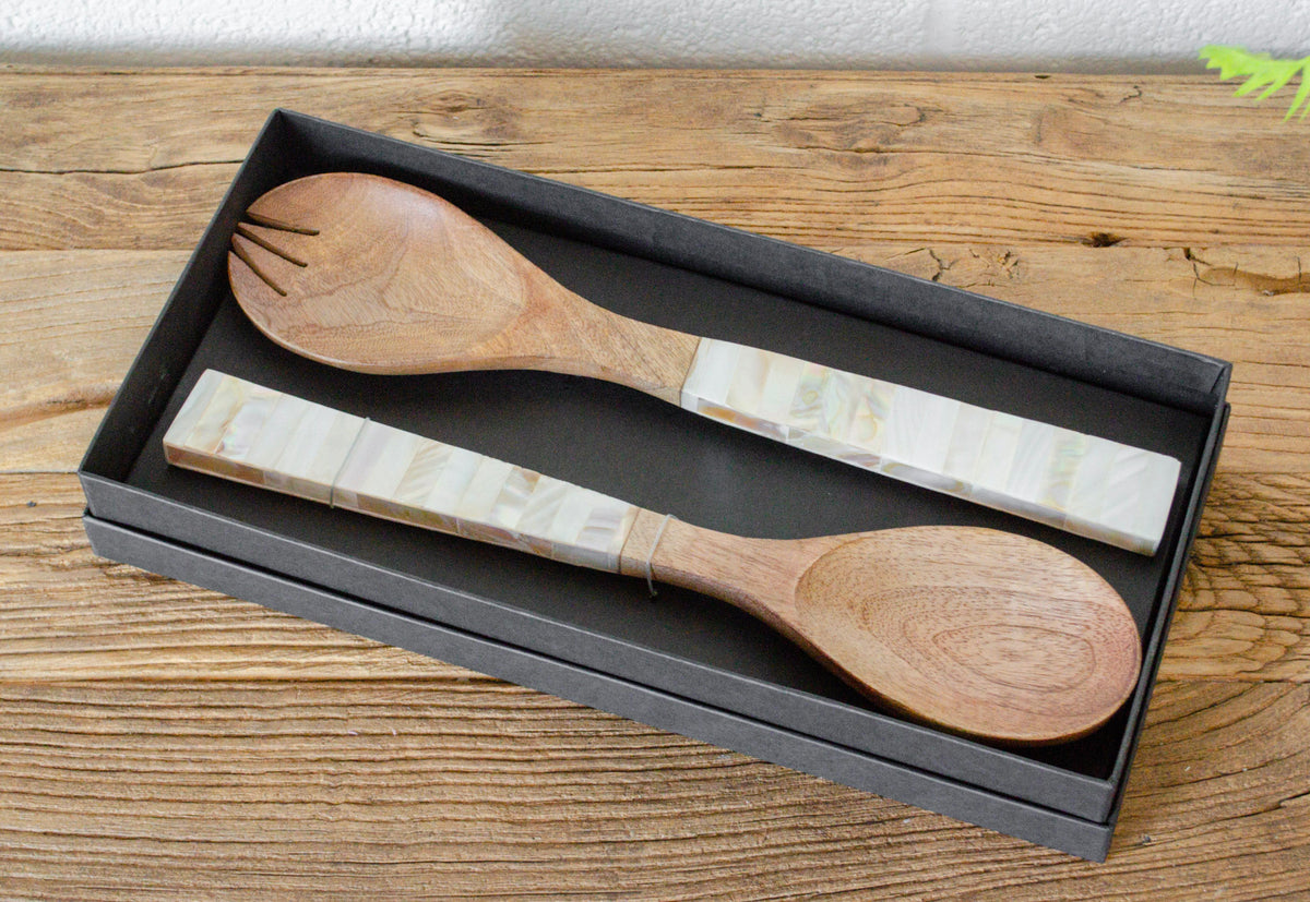 Mother of Pearl Salad Server Set