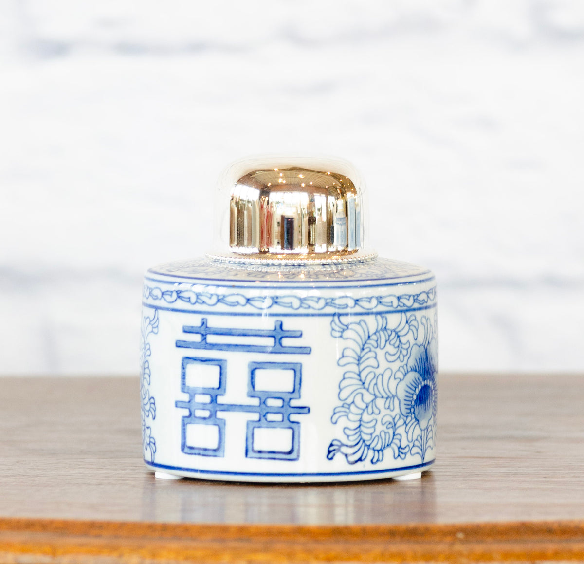 Empire Blue & White Lidded Jar