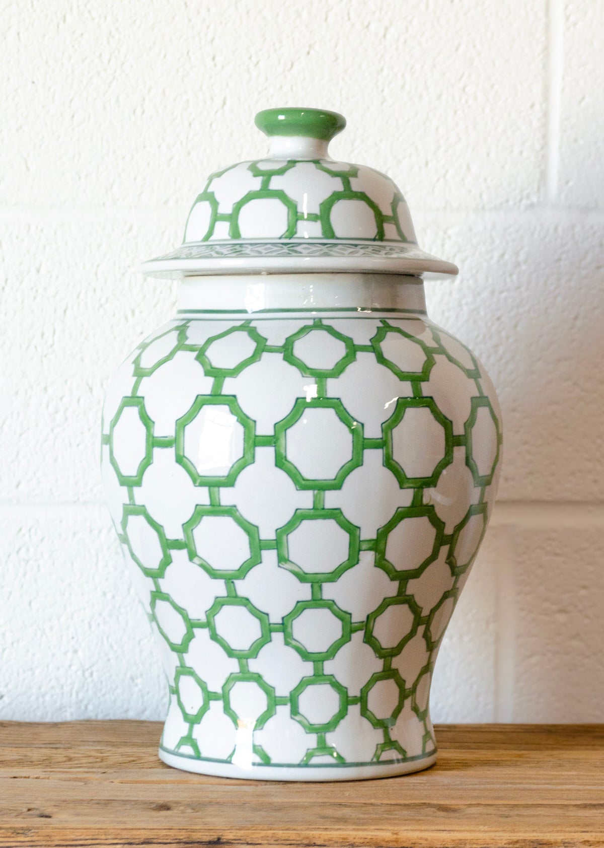 BB Imperial Green Chinoiserie Lidded Ginger Jar