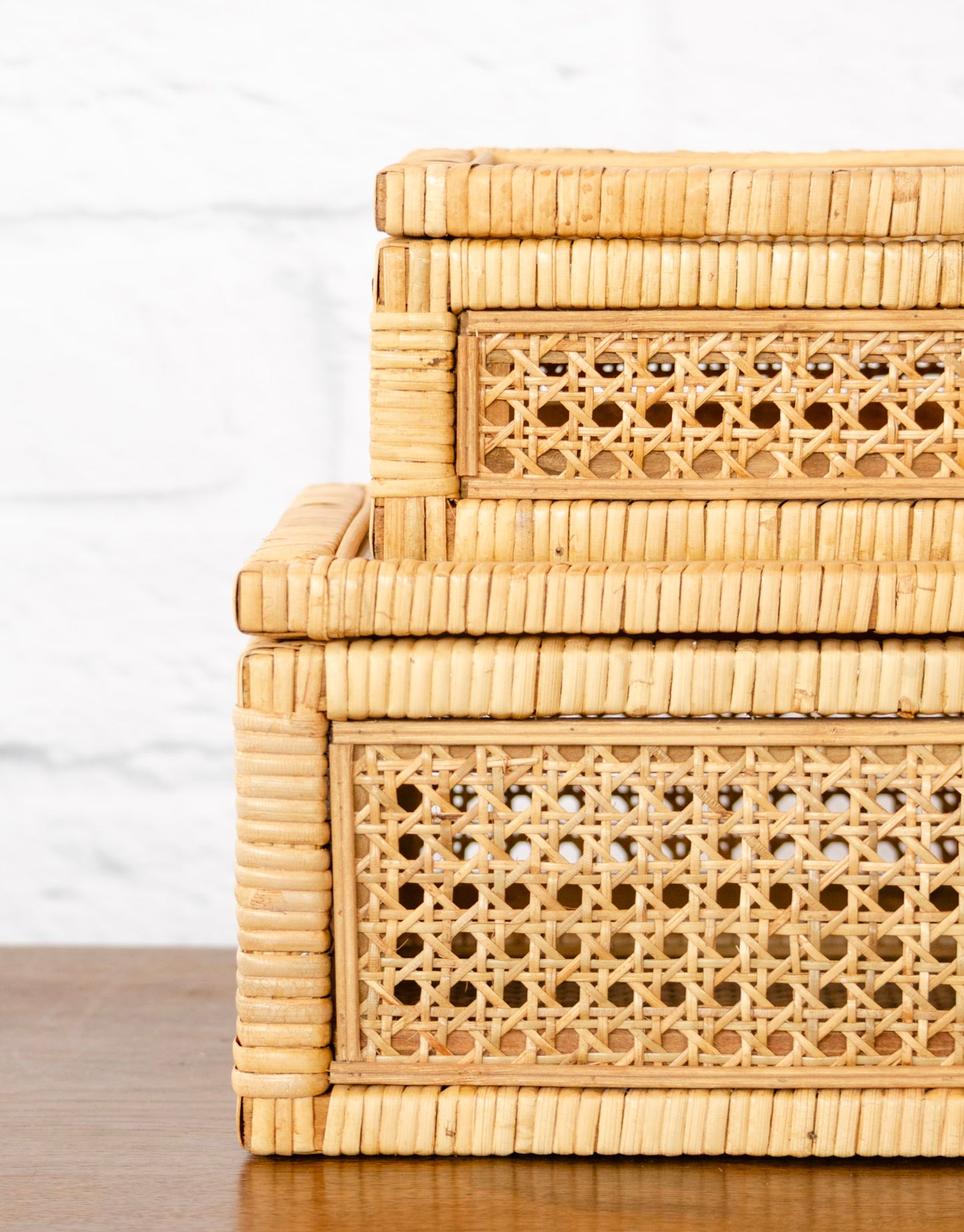 Rattan & Glass Display Box