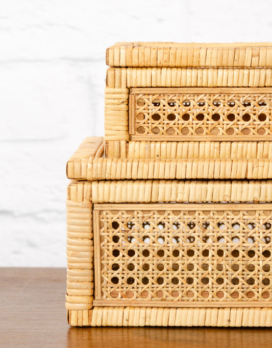 Rattan & Glass Display Box
