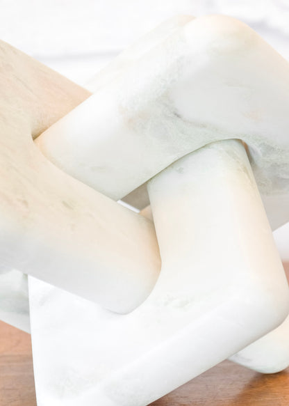 Nicks White Marble Knot Sculpture