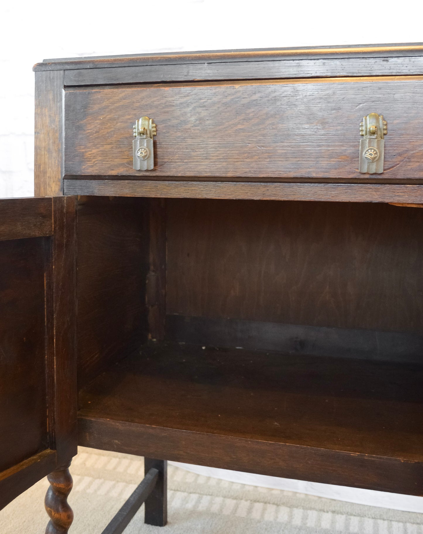 English Barley Twist Oak Server