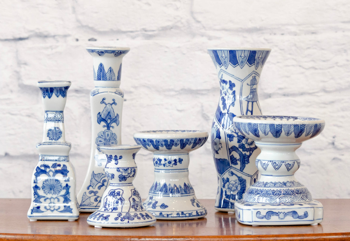 Classic Blue & White Candle Holder