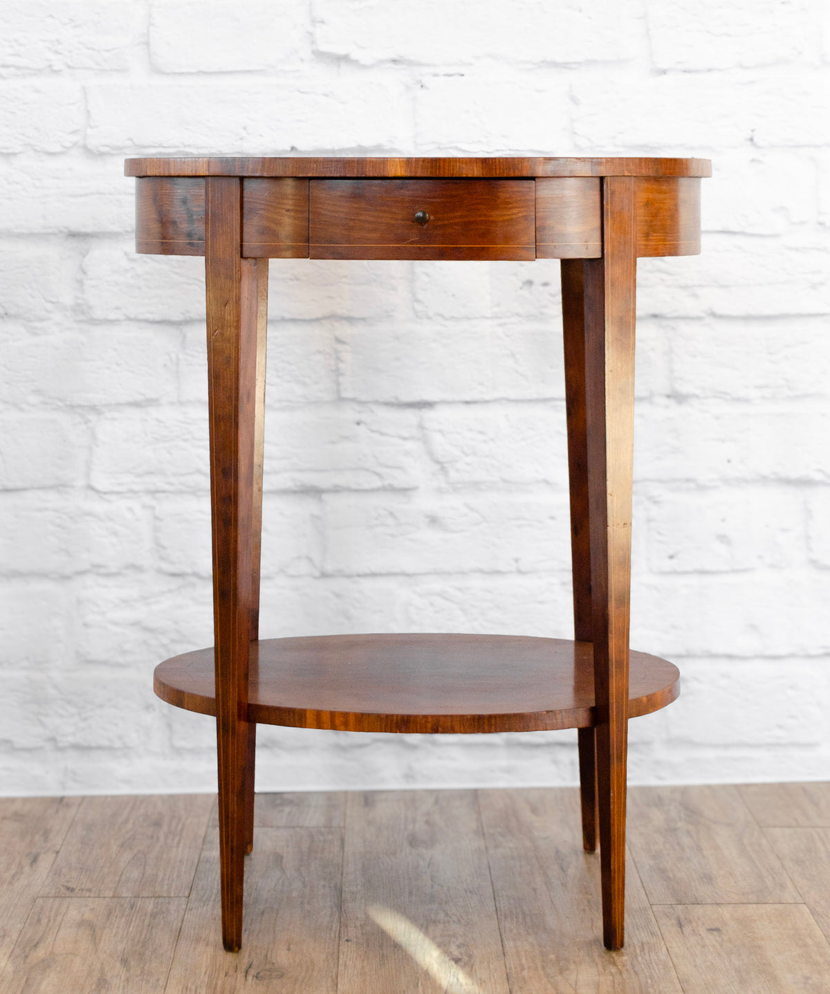 French Directoire Banded Inlay Walnut Side Table