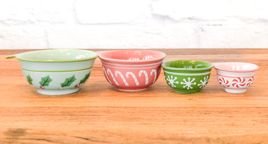 Festive Stoneware Measuring Cups