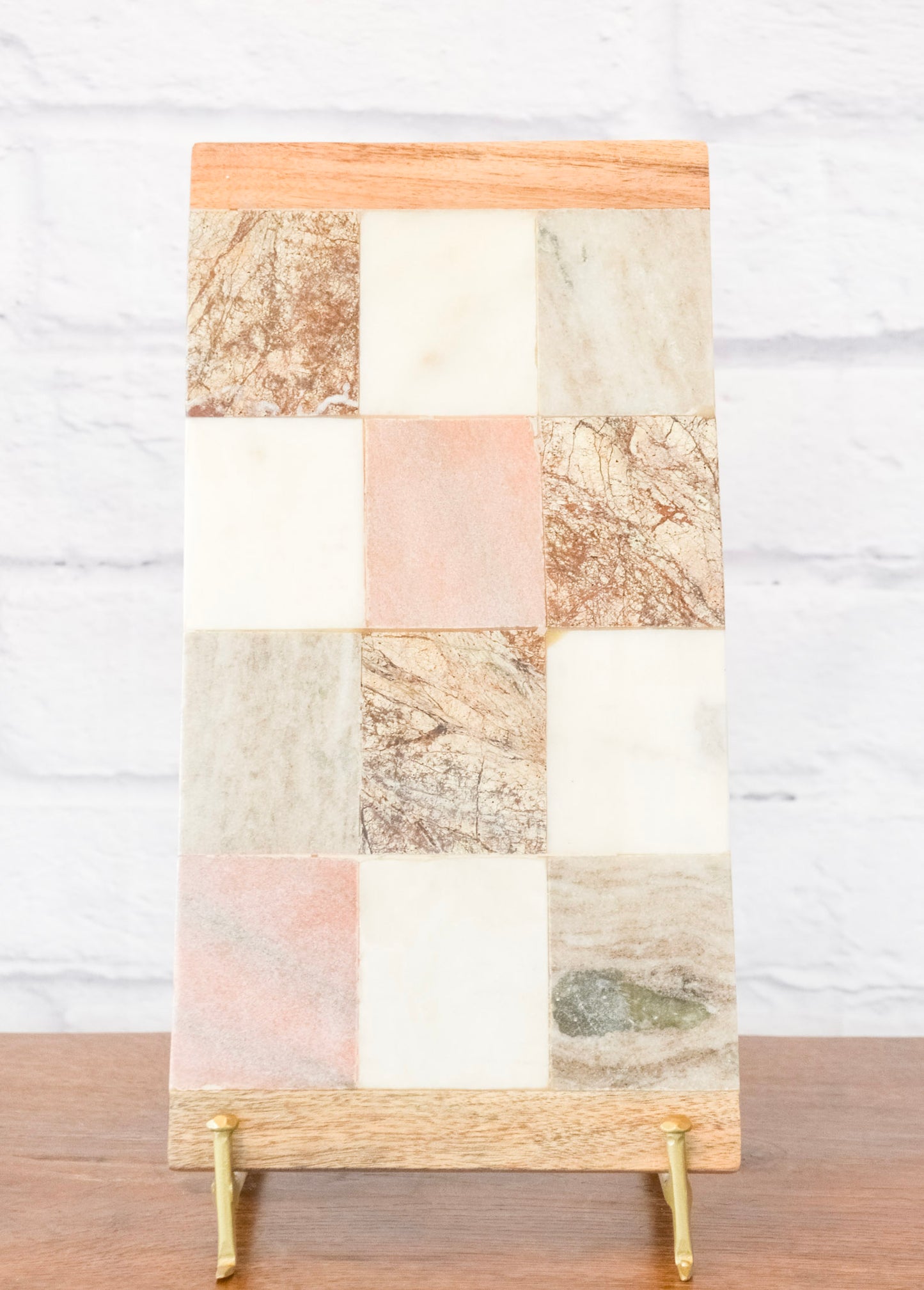 Natural Checkered Rectangular Serving Board