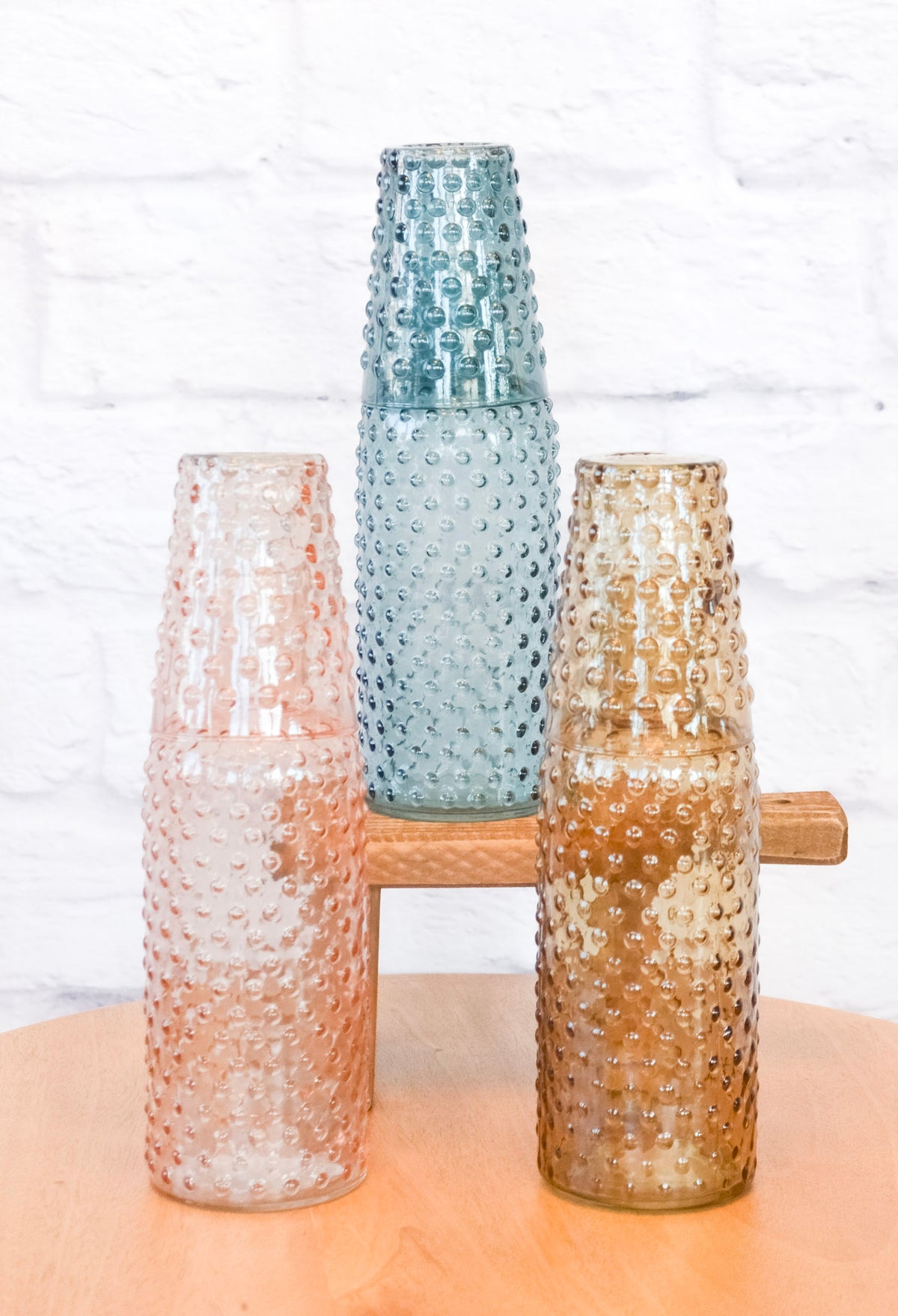 Hobnail Glass Carafe w/ Tumbler