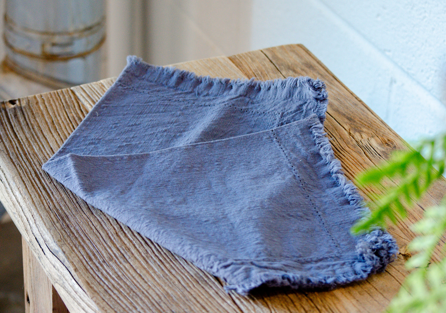 Blue Frayed Edge Napkin