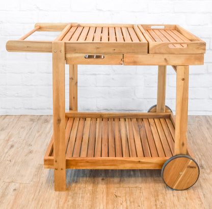 Felix Acacia Wood Tiered Bar Cart