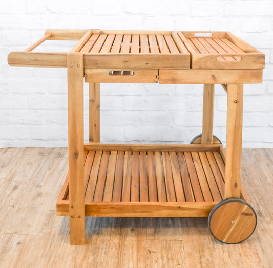 Felix Acacia Wood Tiered Bar Cart