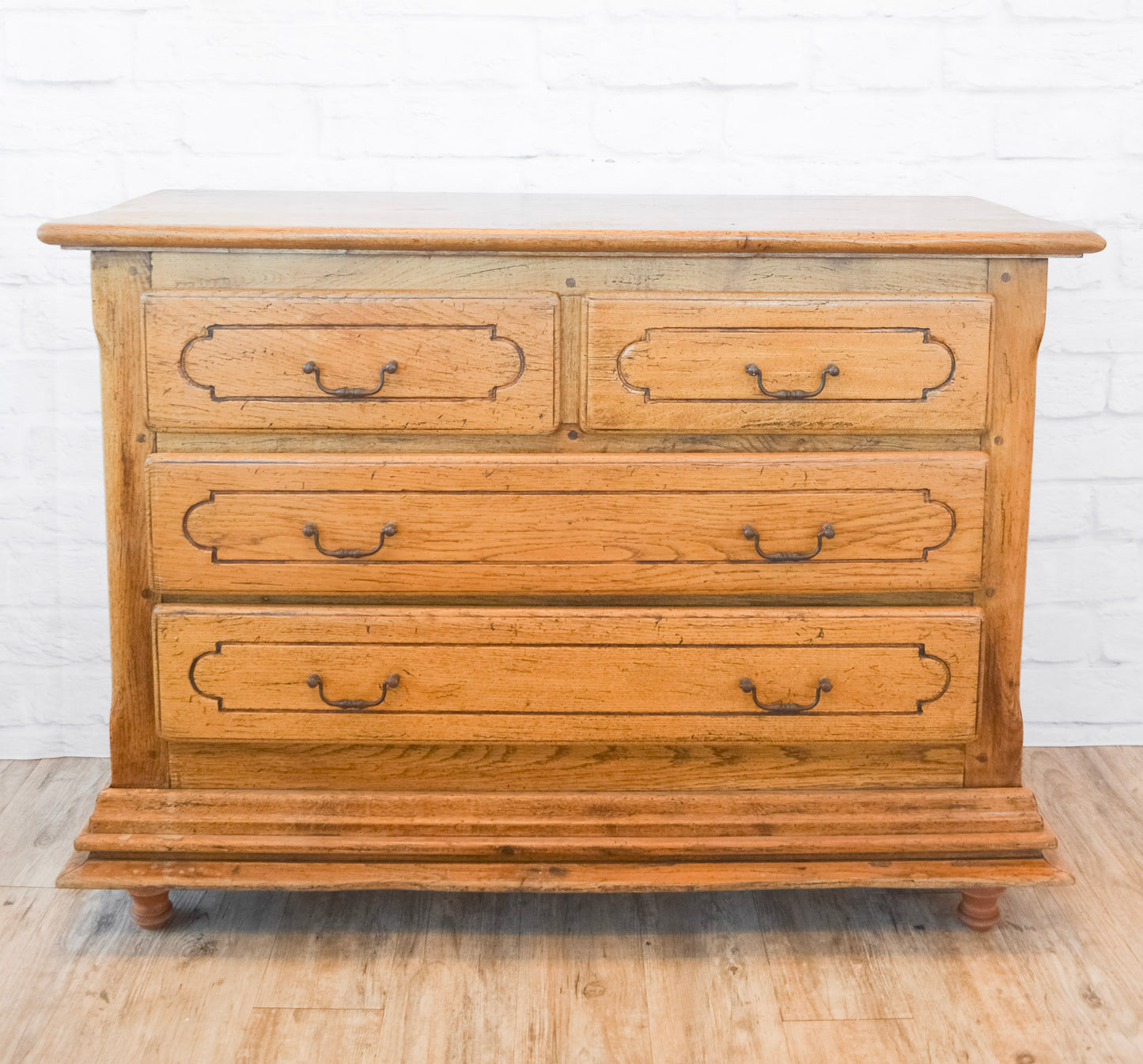 French Peg Constructed Oak Commode