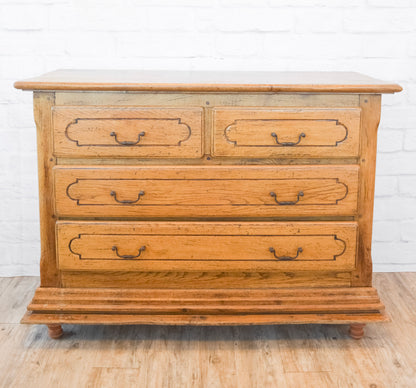 French Peg Constructed Oak Commode