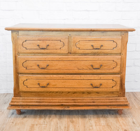 French Peg Constructed Oak Commode