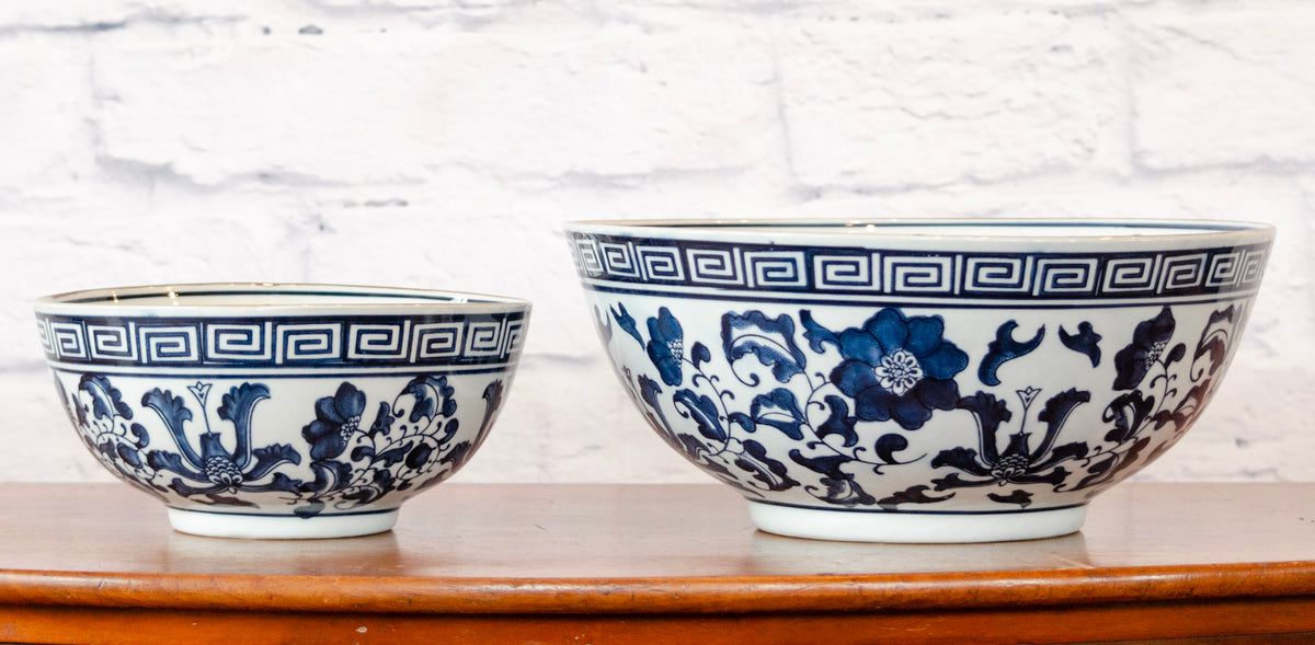 Classic Blue & White Lotus Bowl