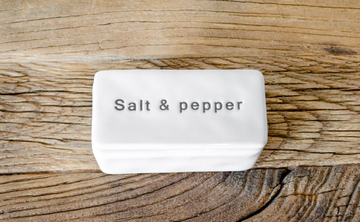 Labeled Salt & Pepper Pinch Pot