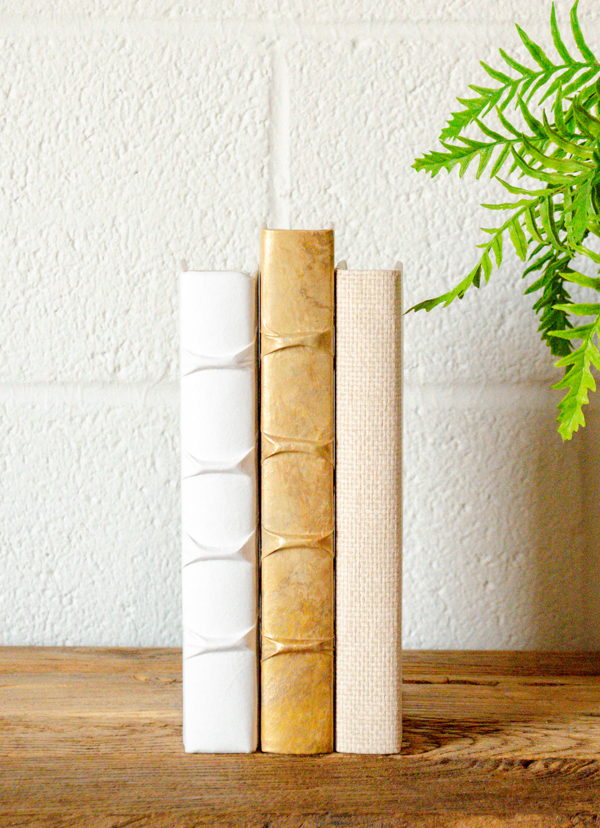 Gold, White & Grasscloth Book Set