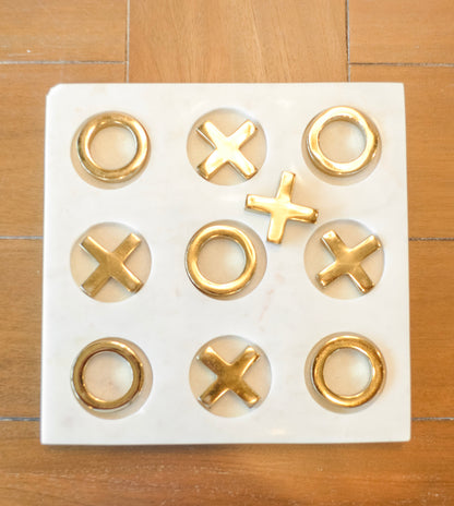 White & Gold Tic-Tac-Toe Set
