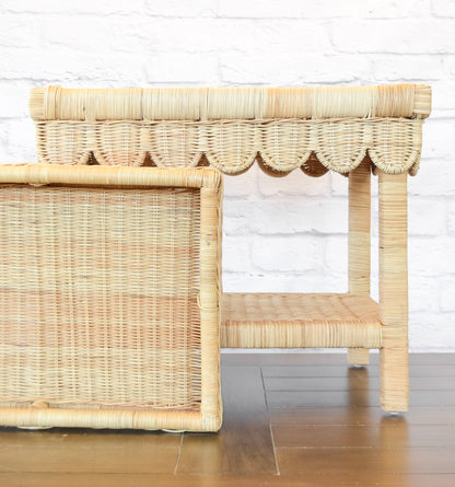 Luna Scalloped Side Table w/ Tray