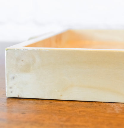 Burl Wood Veneer Handled Tray