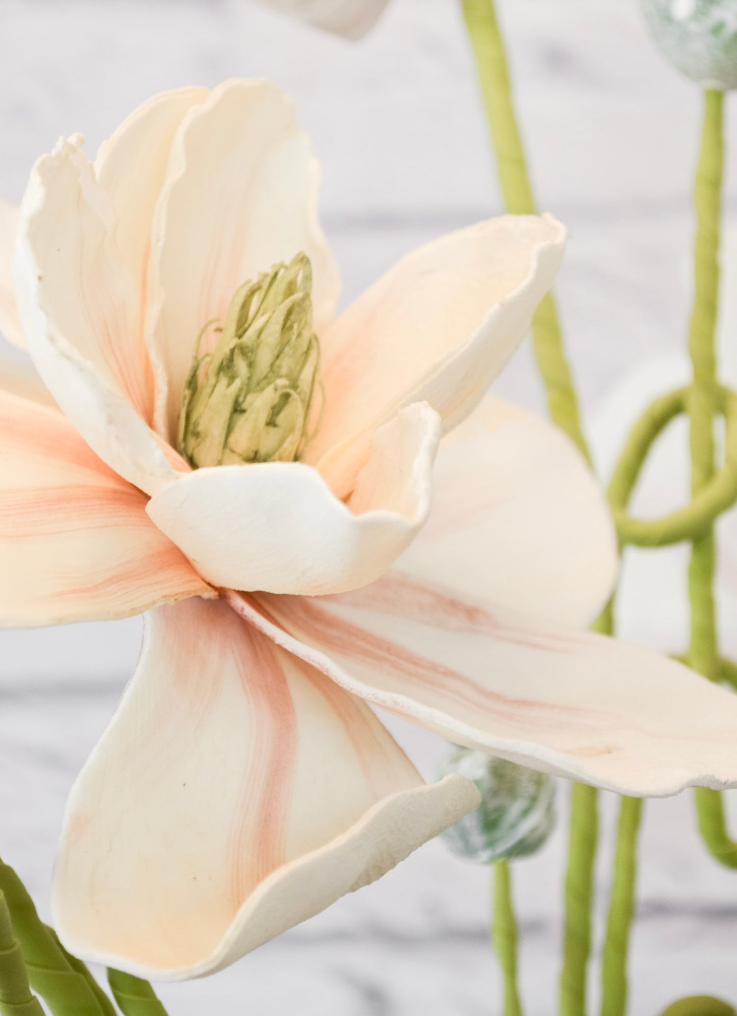 Faux Bloom & Bud Stem