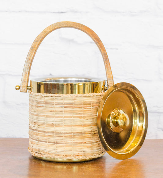 Rattan & Stainless Steel Ice Bucket