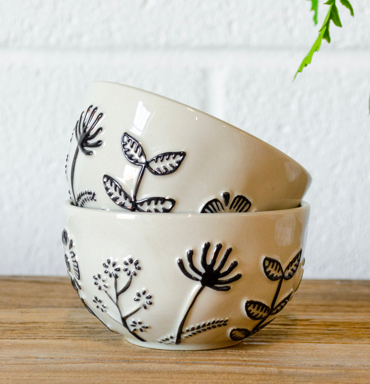 Embossed Floral Stoneware Serveware