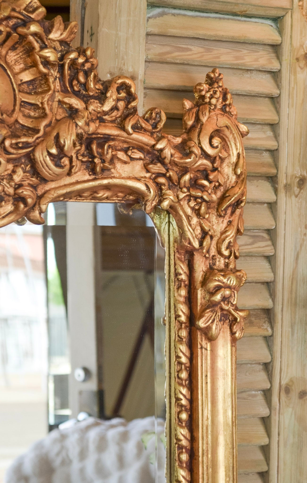 Rococo Gilt Framed Beveled Mirror