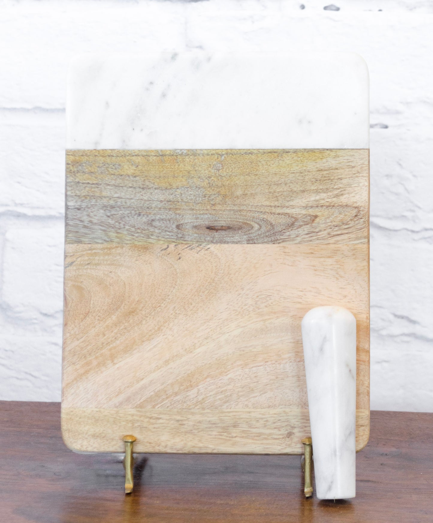 Marble & Mango Wood Cheese Board w/ Pestle