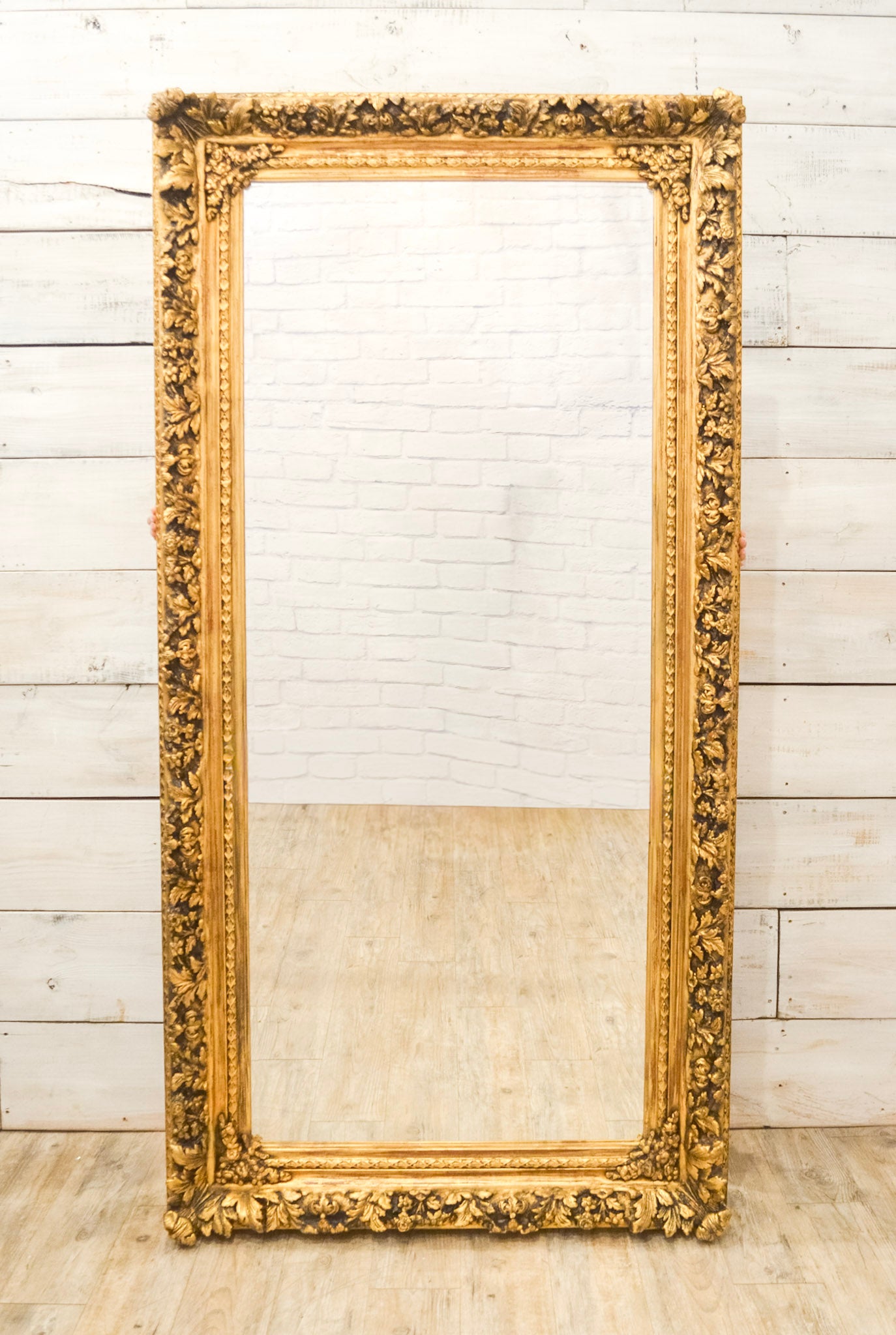 Louis XV Style Ornate Gilt Framed Beveled Mirror