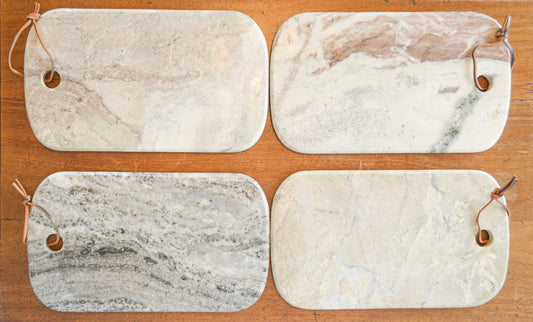 Buff Marble Board with Leather Tie