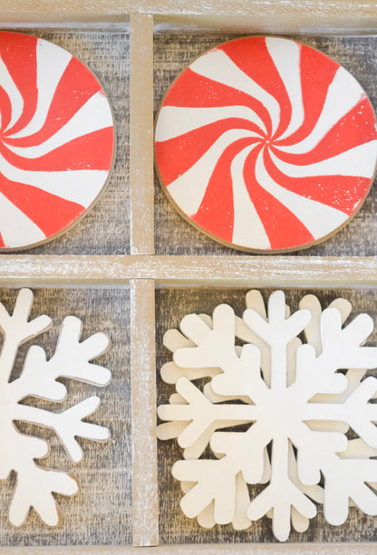 Merry Wooden Tic-Tac-Toe Set