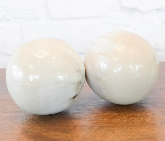 White Enameled Iron Orb