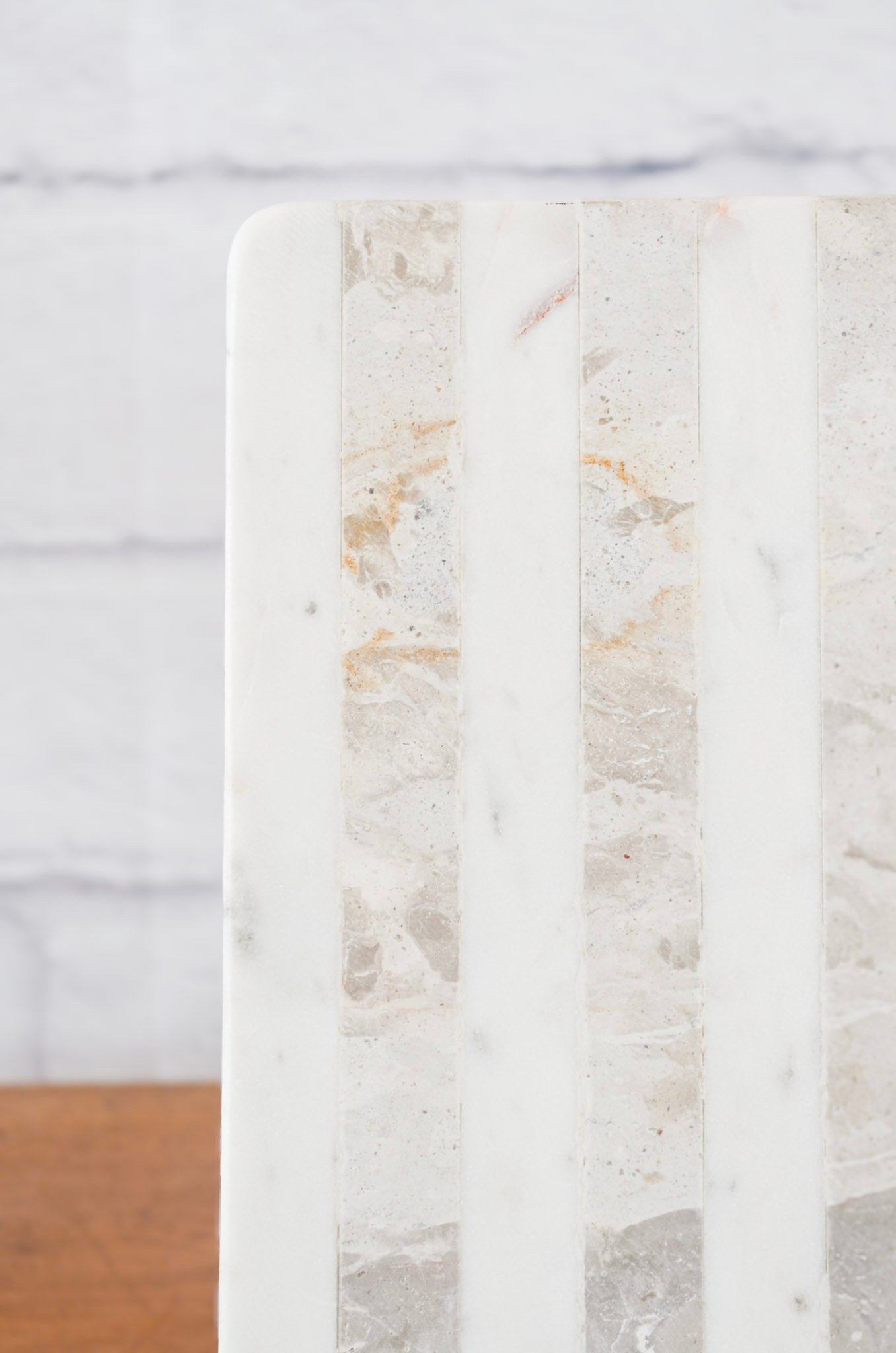 White & Buff Striped Marble Board