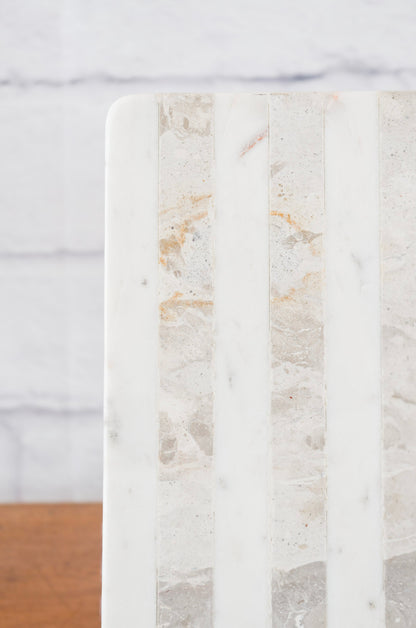 White & Buff Striped Marble Board