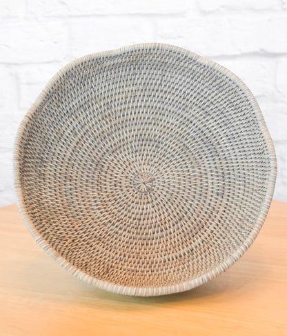 Lucy Scalloped Edge Rattan Bowl