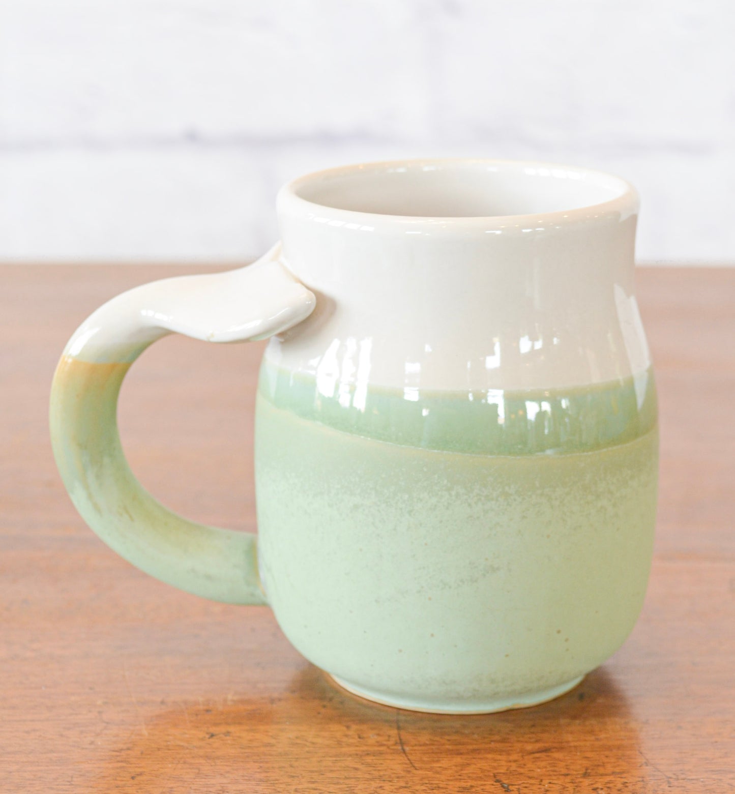 Whale Tail Handle Stoneware Mug