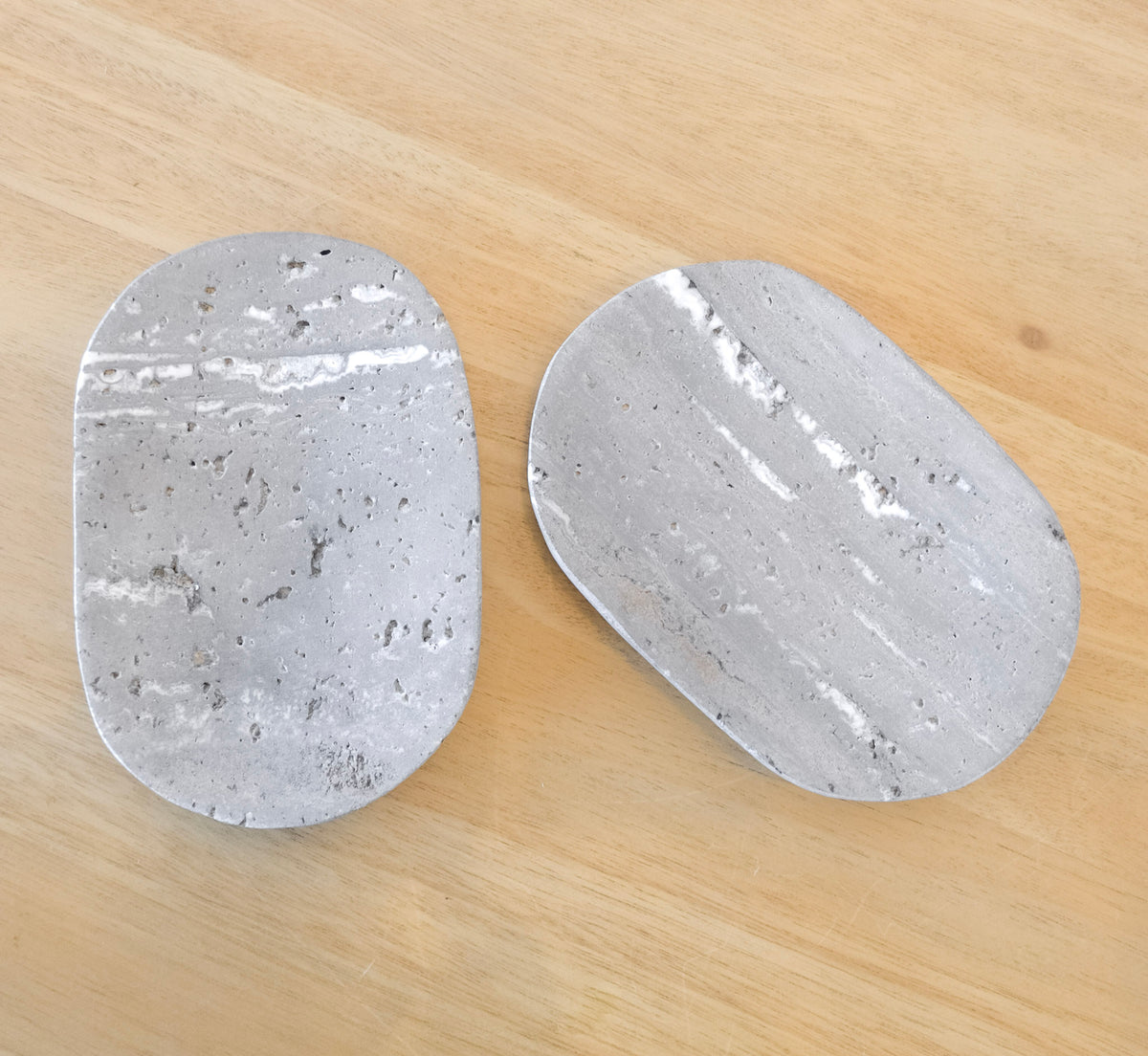 Natural Grey Travertine Soap Dish