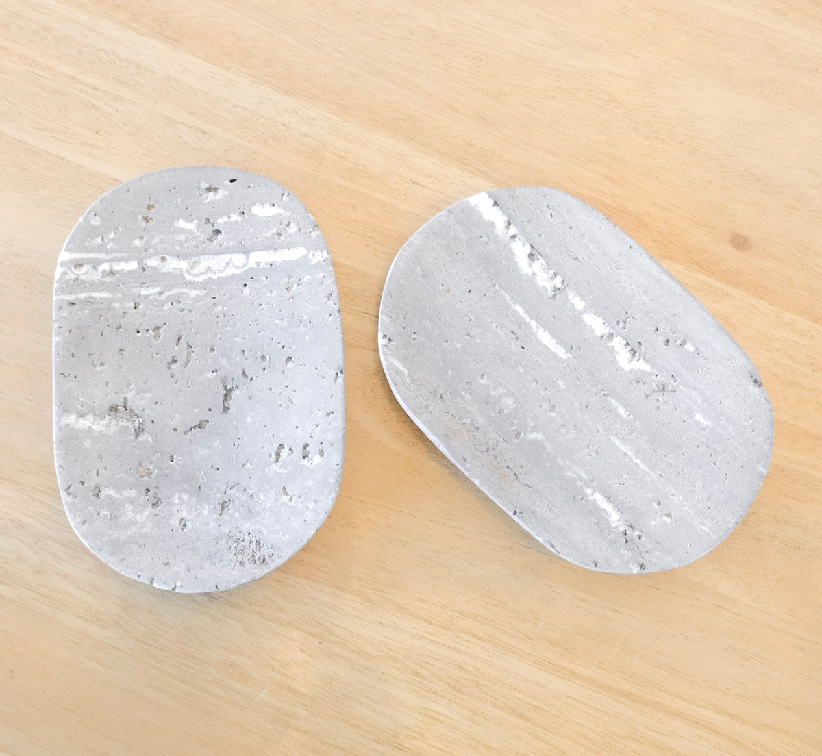 Natural Grey Travertine Soap Dish