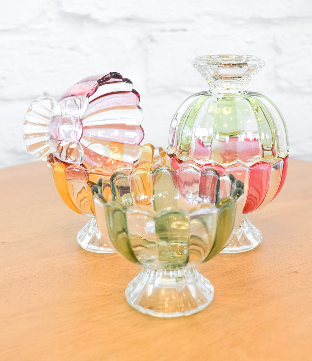 Striped Pedestal Candy Dish