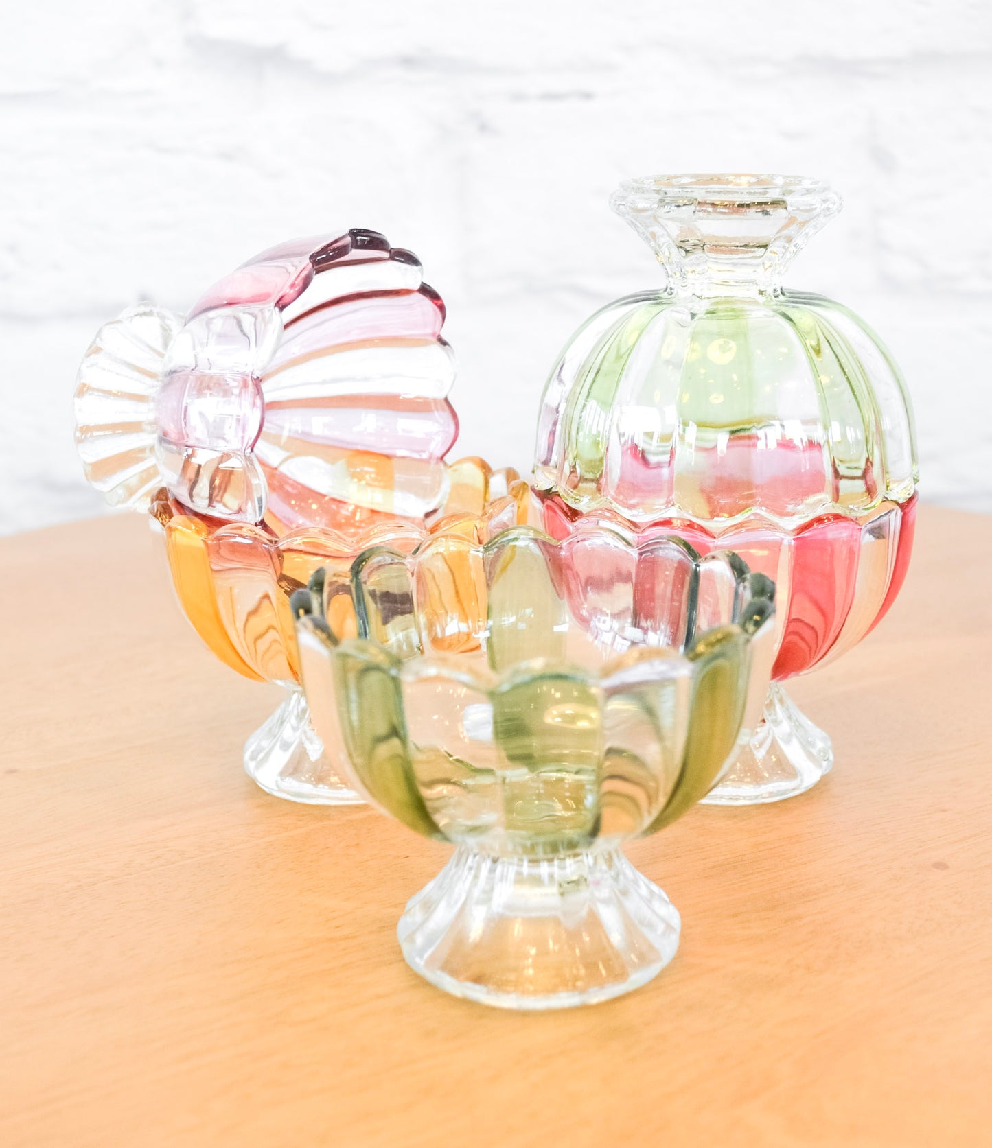 Striped Pedestal Candy Dish