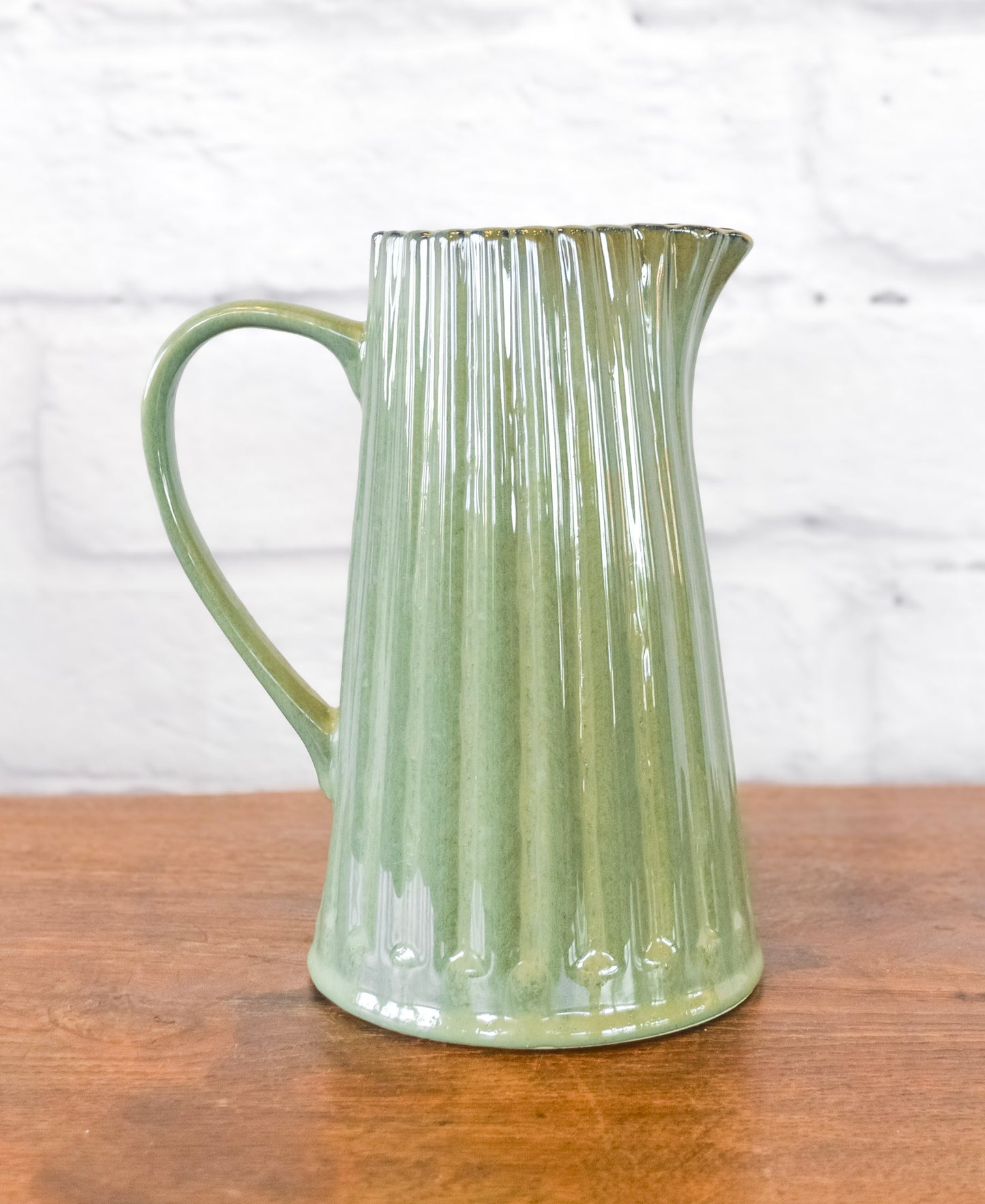 Green Ribbed Stoneware Dinnerware Collection