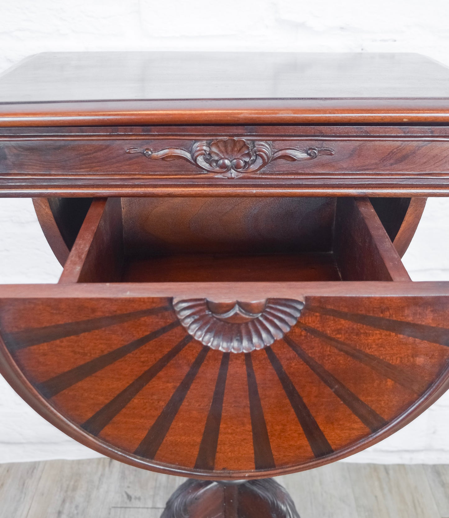 Lift Top Mahogany Pedestal Work Table