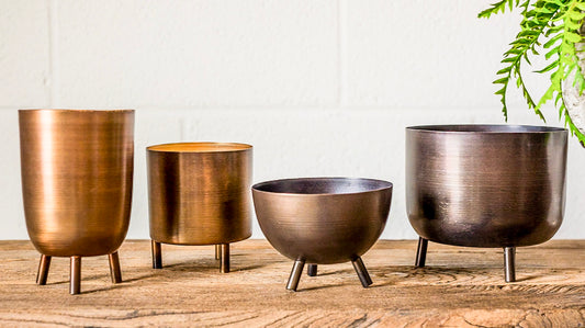 Antique Finish Copper Cachepot