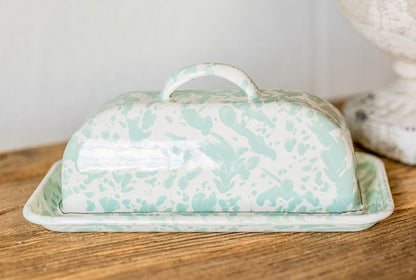 Splatterware Enamel Metal Butter Dish